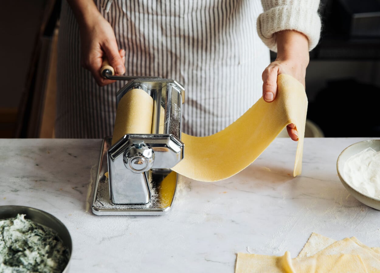 Cannelloni met wilde knoflook en geitenkaasvulling