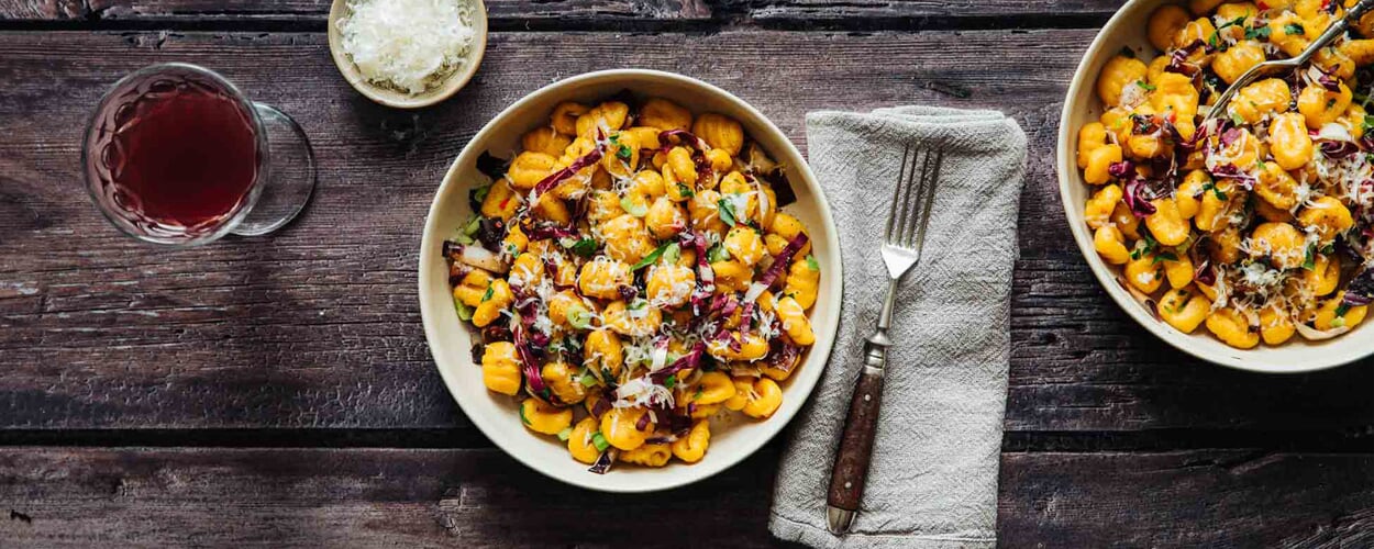 Pumpkin gnocchi with radicchio