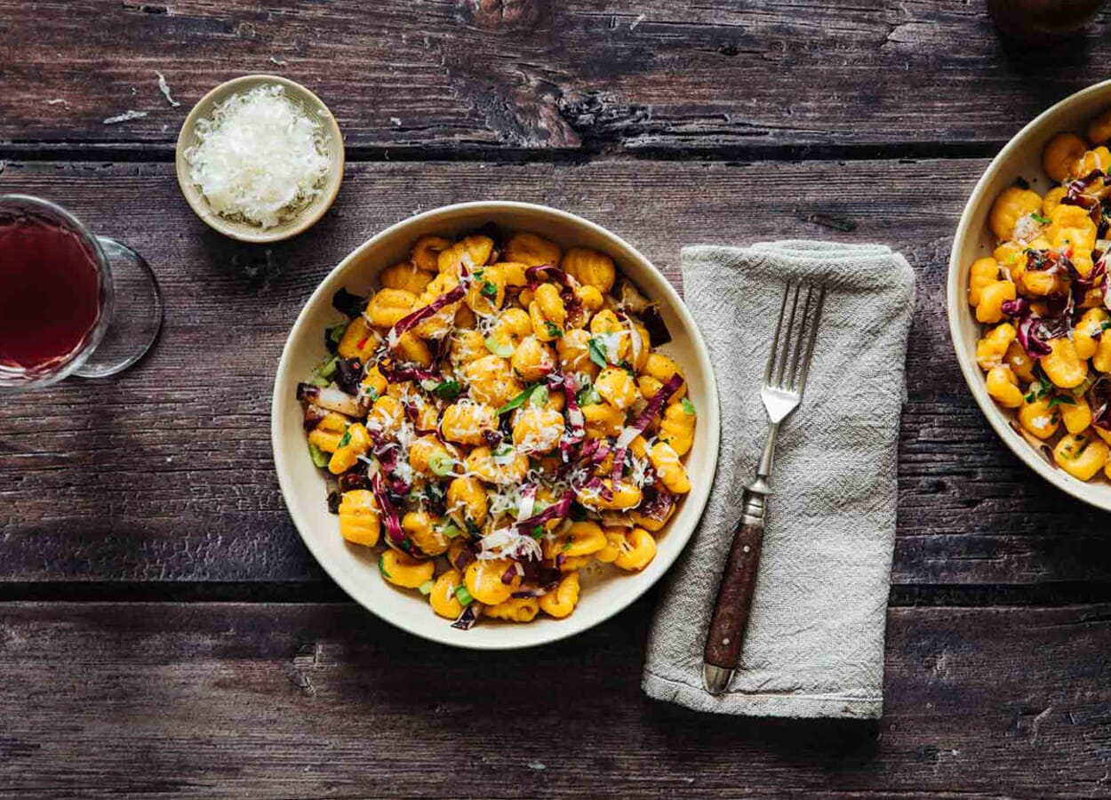 Gnocchi de courge avec radicchio