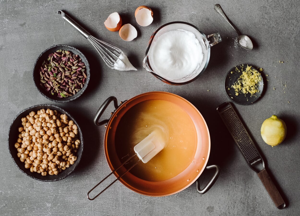 Lavender Torrone Preparation