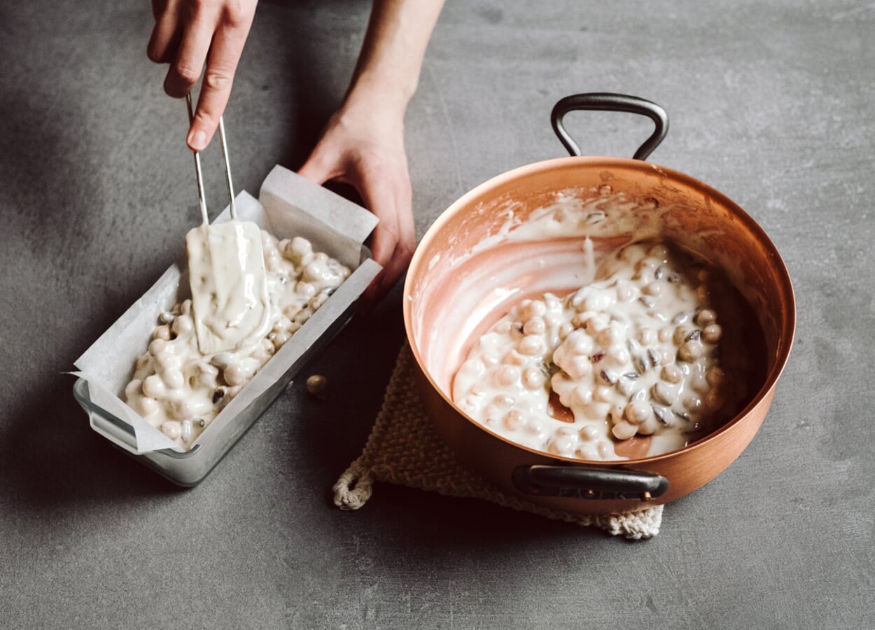 Lavender Torrone Preparation