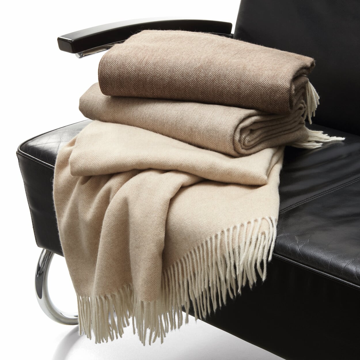 Cashmere blanket herringbone