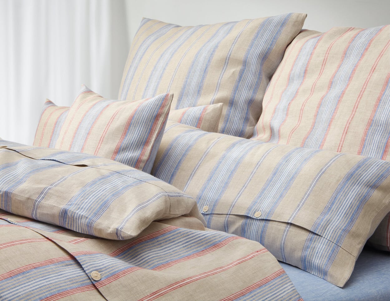 Linen striped comforter cover