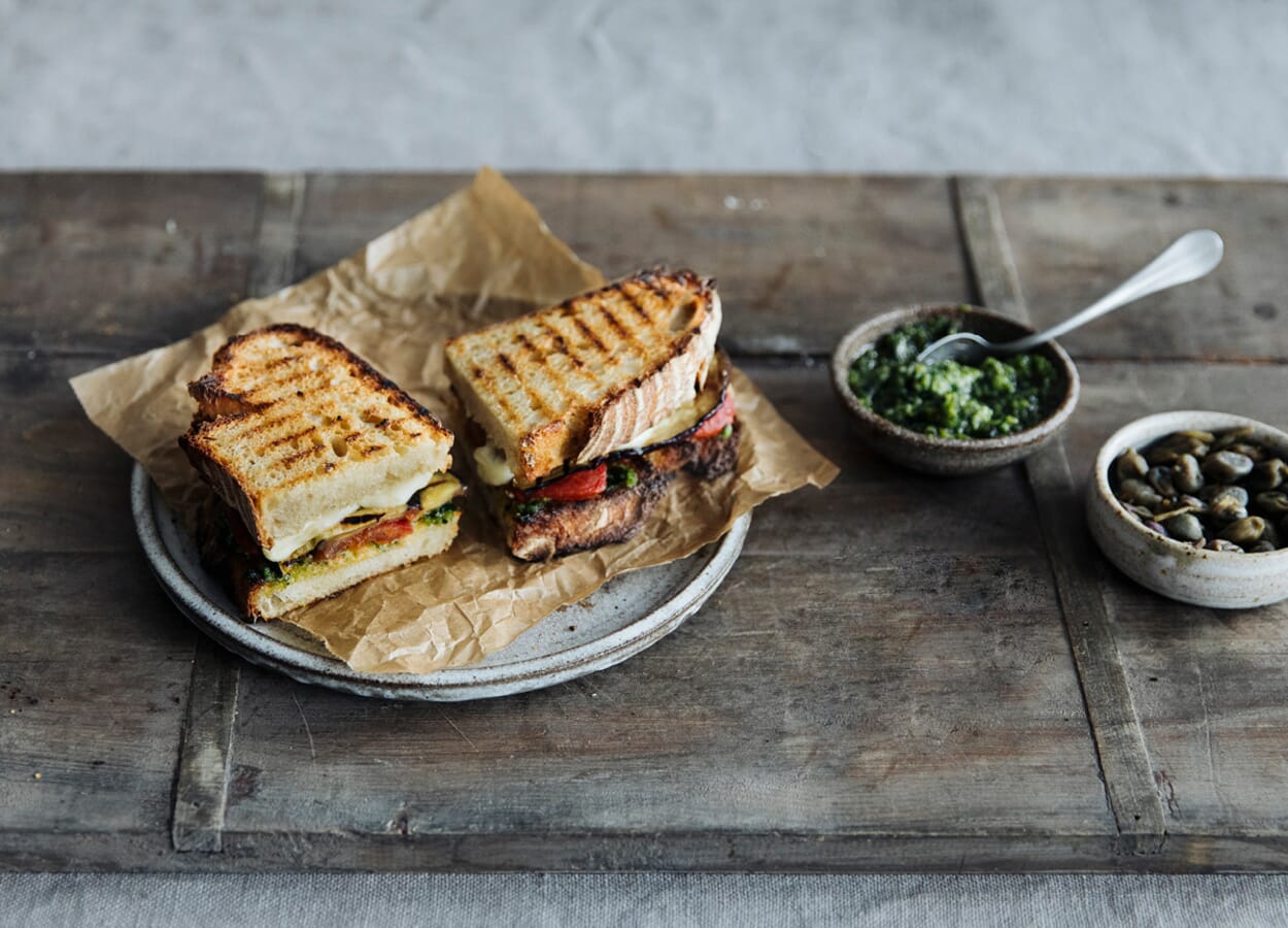 Panini with grilled vegetables