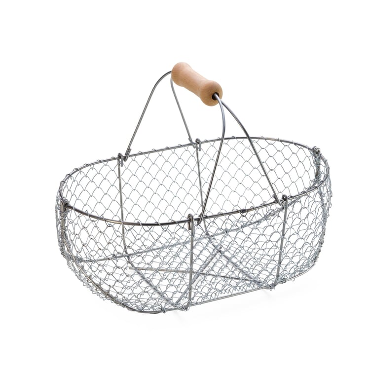 Woven wire basket