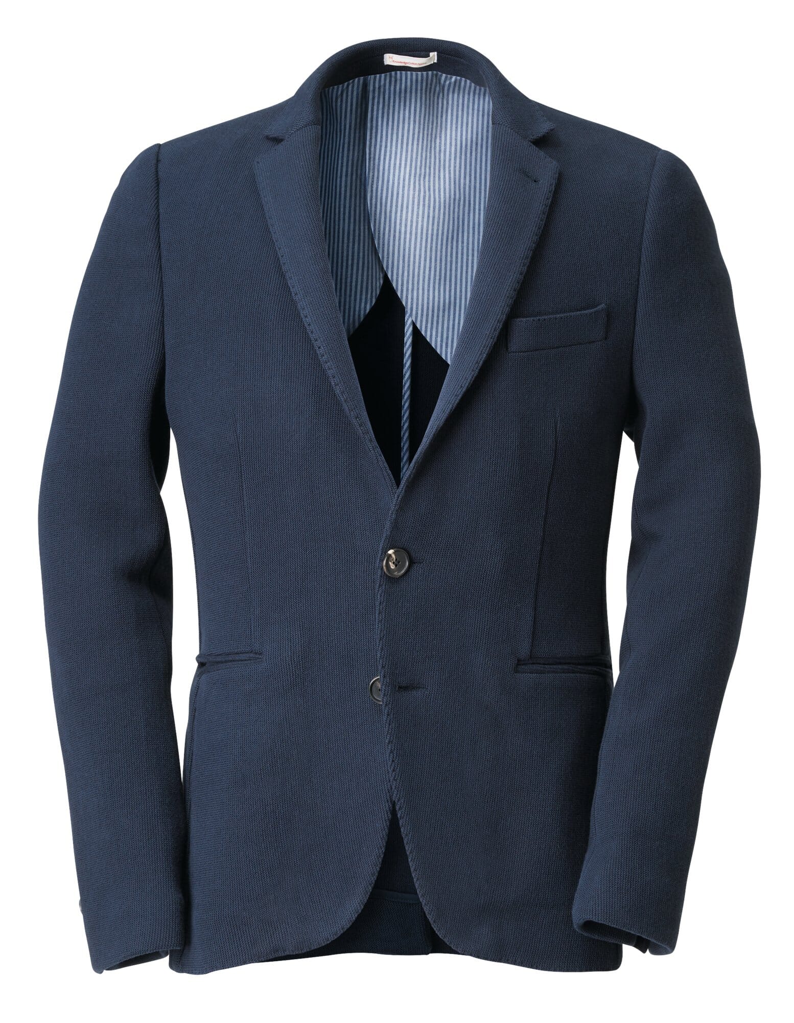 en anden side strand Knitted Jacket by Knowledge Cotton Apparel, Blue | Manufactum