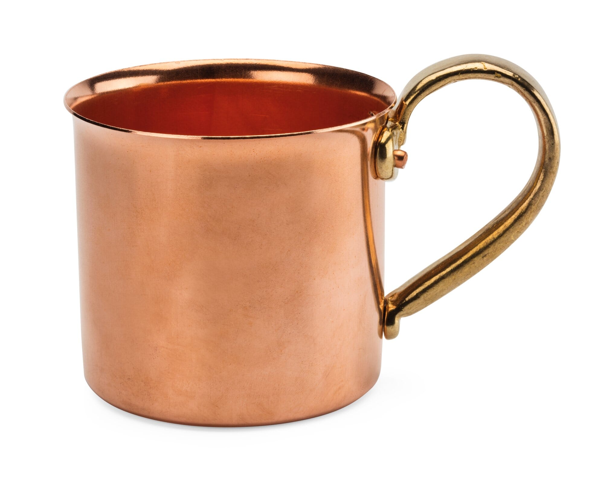 Copper mug with brass handle