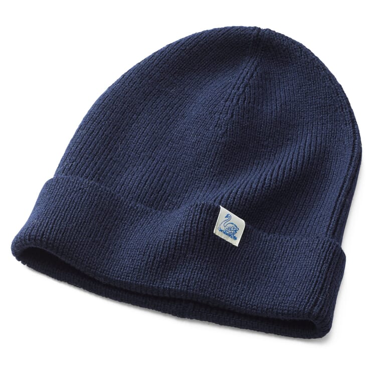 Bonnet tricoté en laine mérinos, Bleu foncé
