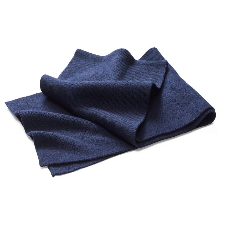 Gebreide sjaal merino wol, Donkerblauw