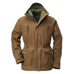 Men’s Waxed Canvas Anorak with Wool Lining by Manifattura Ceccarelli Medium Brown