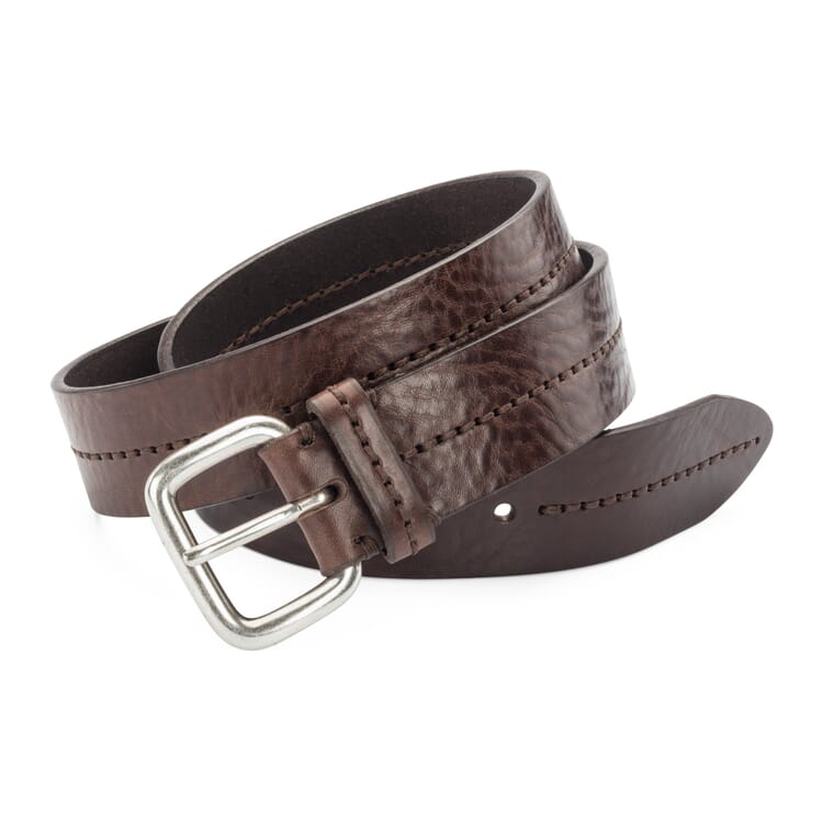 Double Stitched Belt, Dark brown