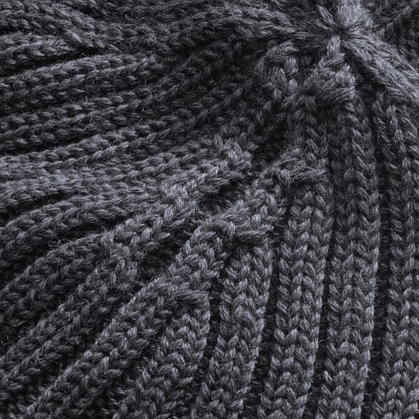Men’s Beanie with Turn-Up Anthracite, close-up