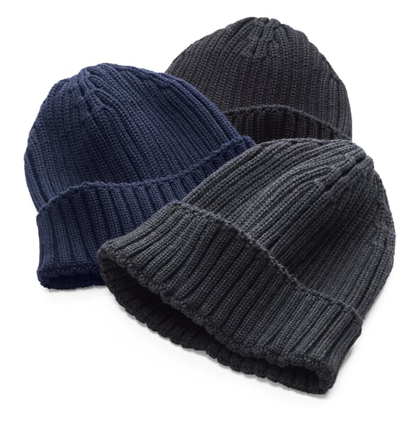 Men’s Beanie with Turn-Up Anthracite