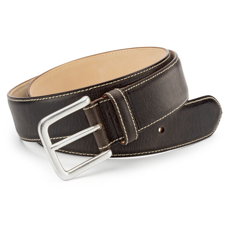 Buffalo Leather Belt, Dark brown