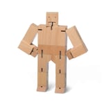 Holzfigur Cubebot Natur