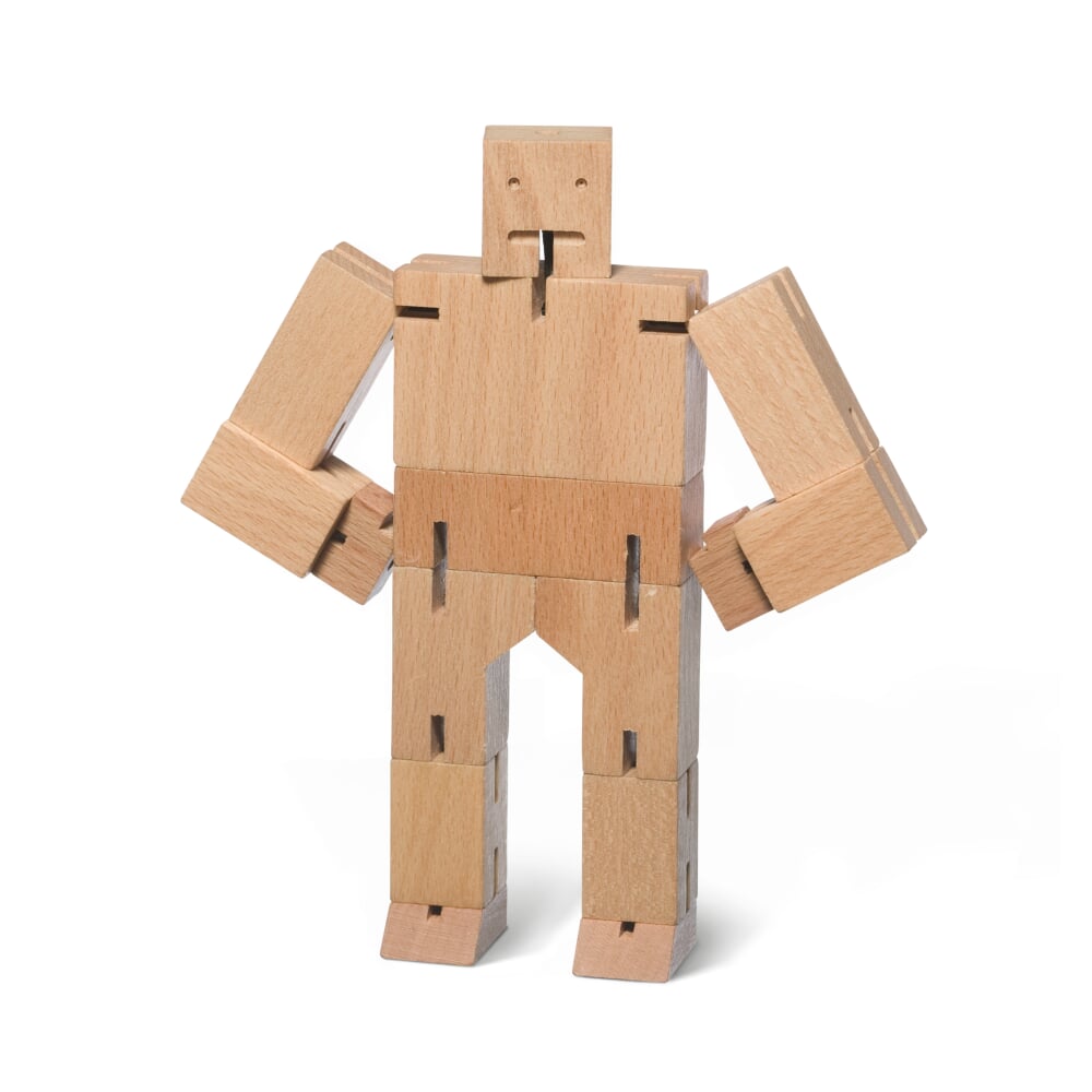 Wooden figure Cubebot, Natural | Manufactum