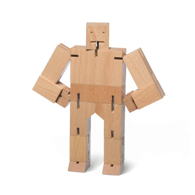 Wooden figure Cubebot, Natural | Manufactum