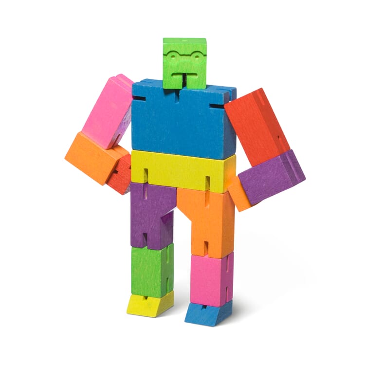 Wooden figure Cubebot, Colored