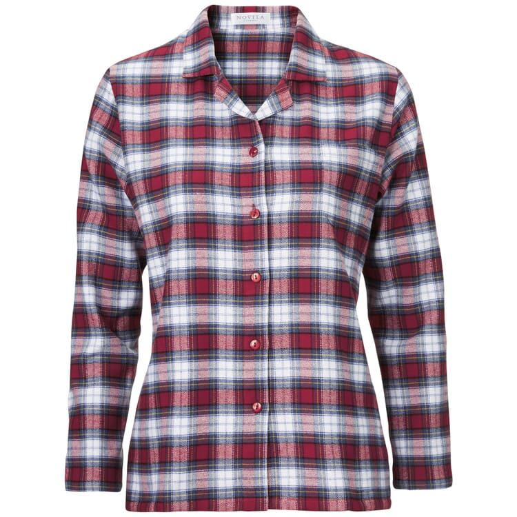 Flannel-pyjamas til damer, Blå-rød