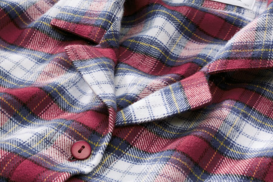 Pyjamas en flanelle pour femmes Bleu-Rouge, vue détaillée