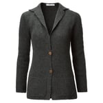 Inis Meáin Damen-Strickblazer Anthrazit
