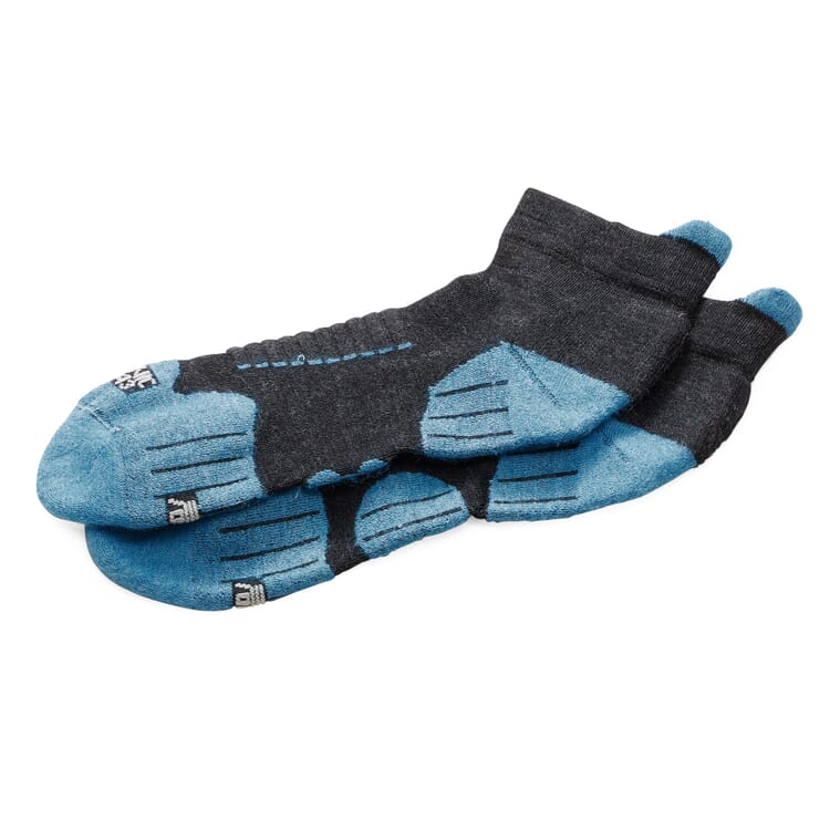 Sneaker Socks Made of Merino Wool, Anthracite-Teal