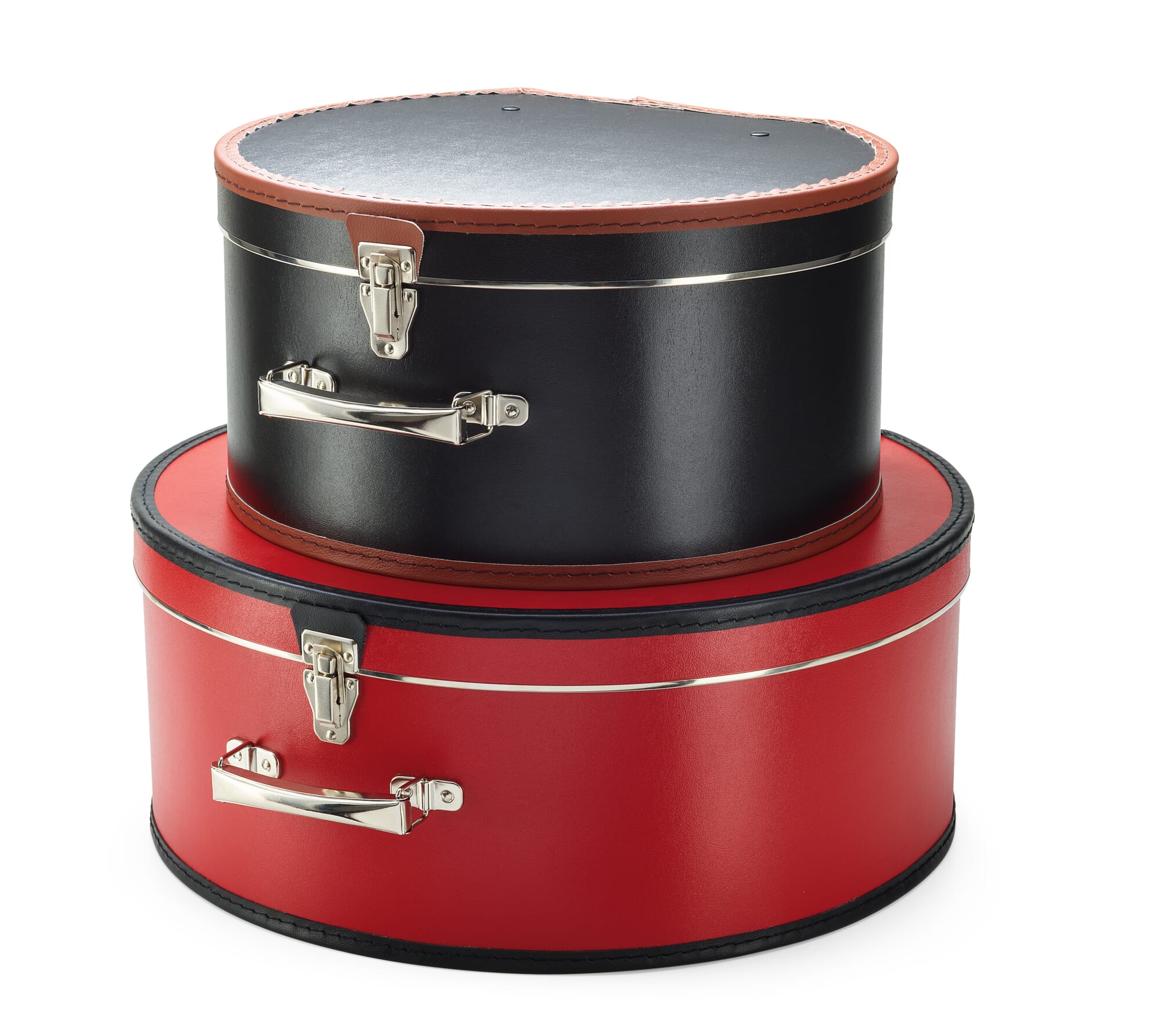 Large hat box Red with Black trim 