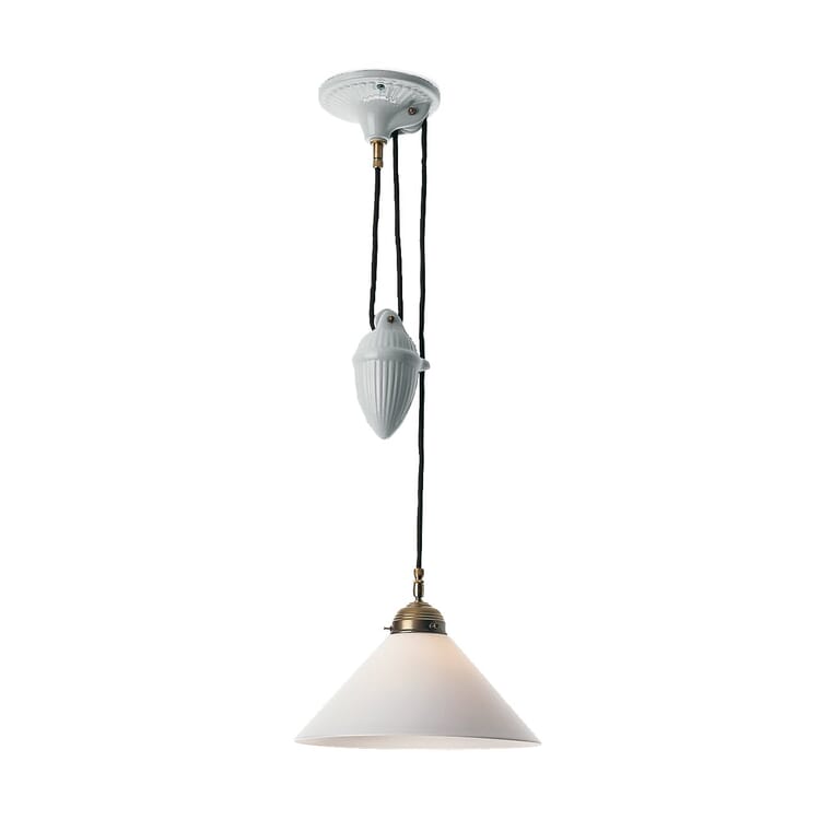 Højdejusterbar spisebordslampe i messing