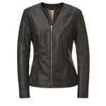 Hack Damen-Rindlederjacke schwarz Schwarz