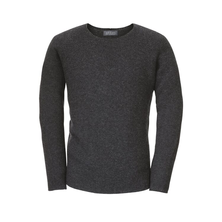 Seldom Men sweater raglan sleeves, Anthracite