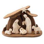 Kerststal Set Hand Carved Maple-Spruce