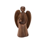 Guardian Angel Made of Walnut Wood Girl