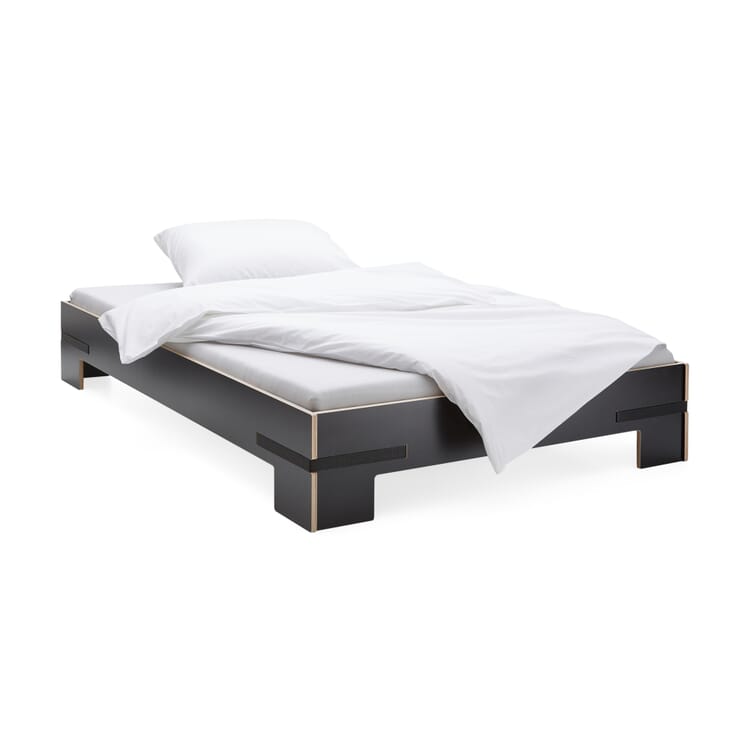 Bed Strap bed zwart, 160x200cm banden zwart