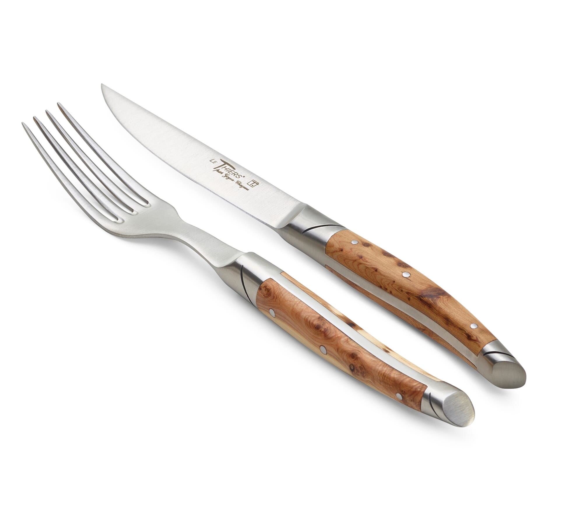 Steak forks set of 2 with wooden handle steak forks versandfuxx24 
