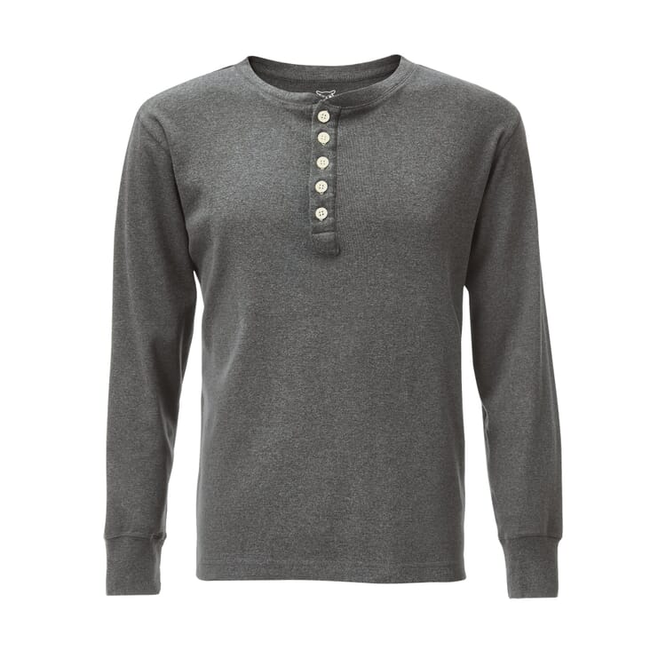 Henley-Shirt, Graumeliert