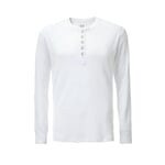 Knowledge Cotton Apparel Henley Shirt White