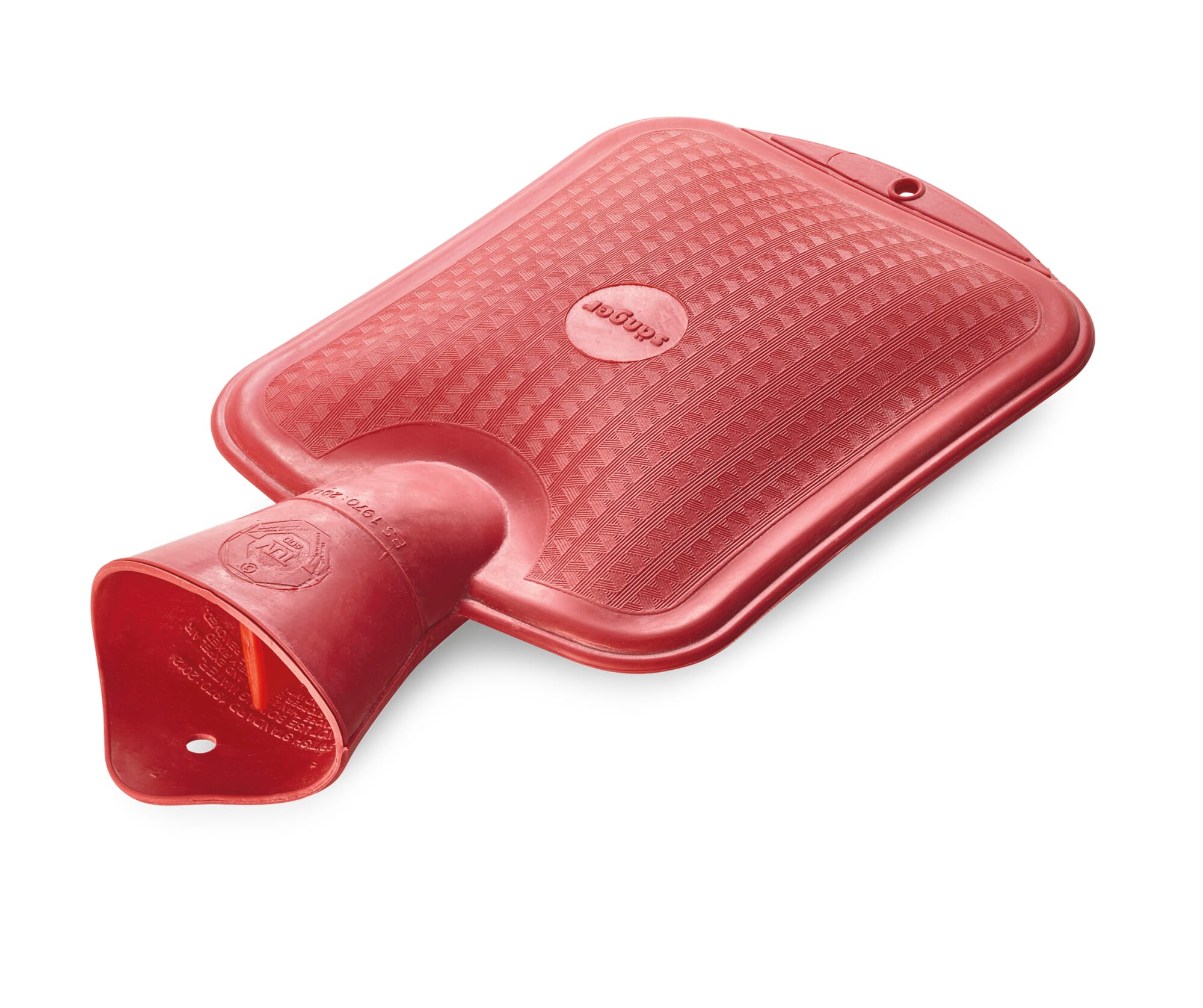 Sänger Rubber Hot Water Bottle - Made in Germany - 2 Litres (Red)