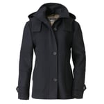 Dames Jas met kap Navy Loden Donkerblauw