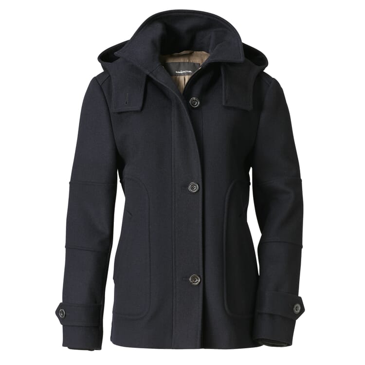 Ladies hooded jacket navy loden, Dark blue