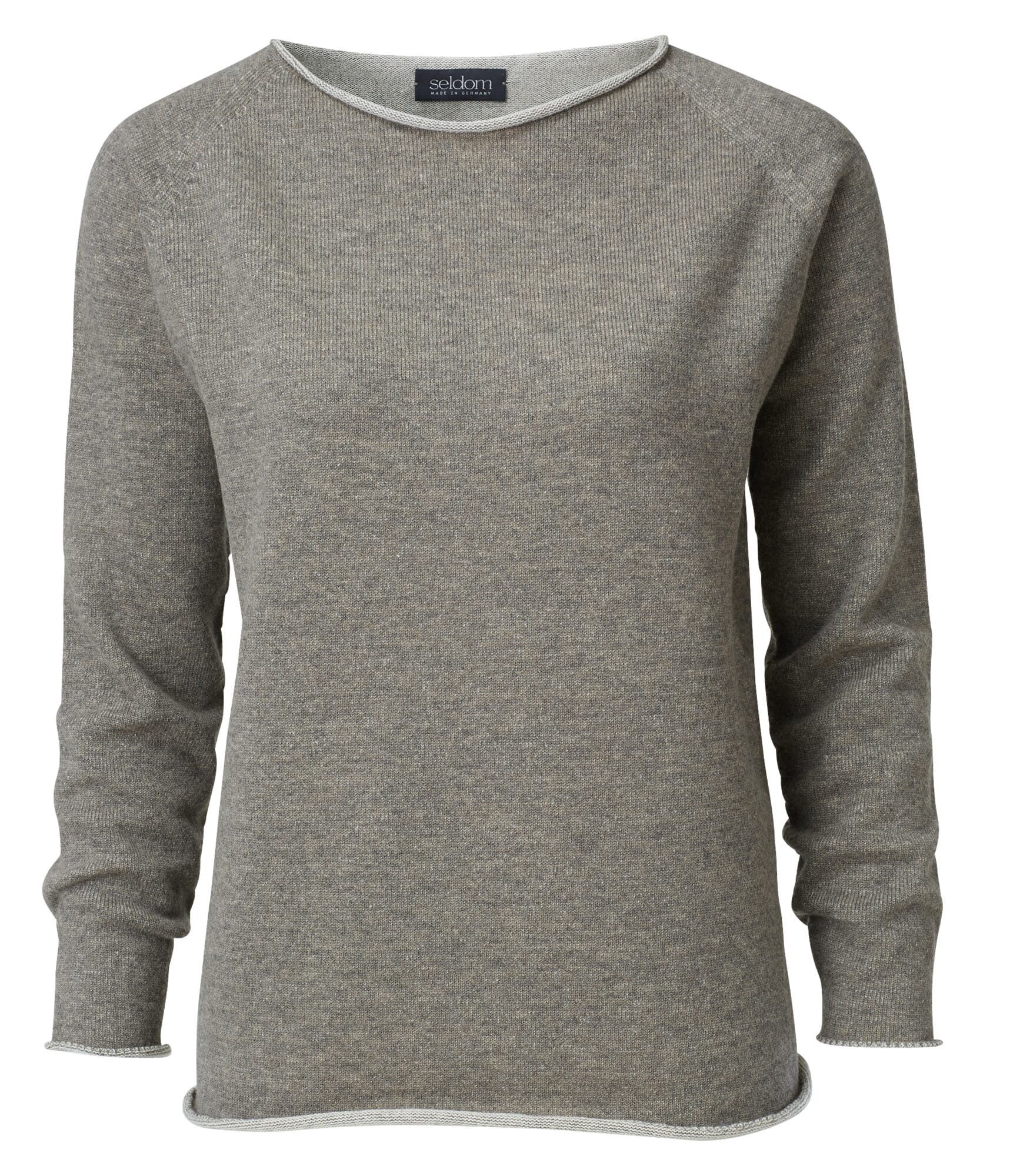 Ladies sweater merino wool, Beige-Brown