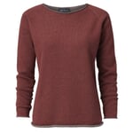 Ladies sweater merino wool Red-Grey