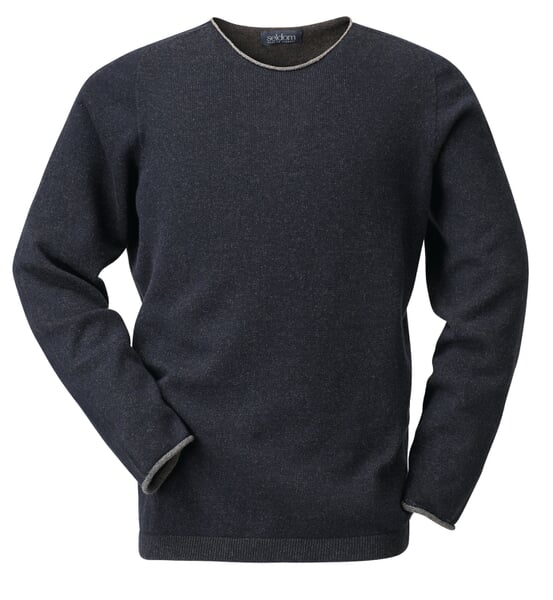 Men sweater merino wool Blue brown