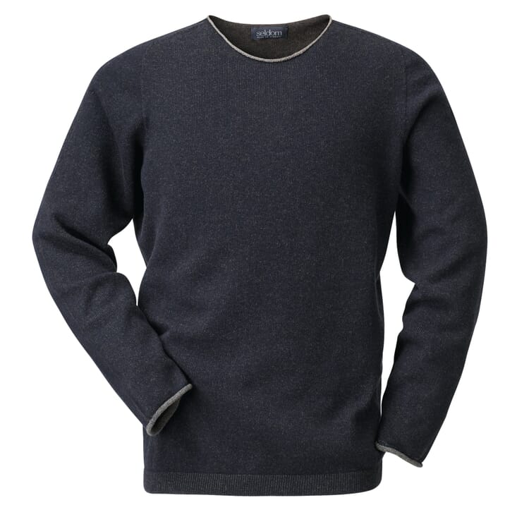 Pulls homme en laine mérinos, Brun bleu