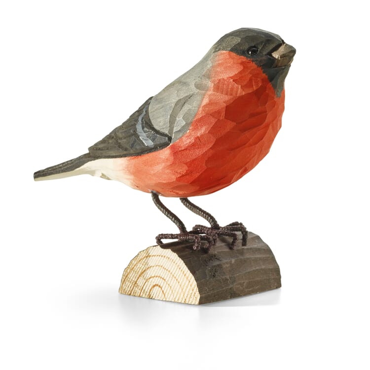 Dompap håndskåret i lindetræ