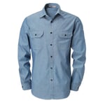 Reds Herrenhemd Baumwolle Mittelblau