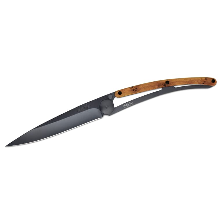 Coltello tascabile 37g, Acciaio inox, nero/legno
