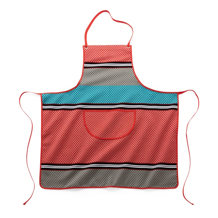 Apron Checked Pattern, Coral and Blue