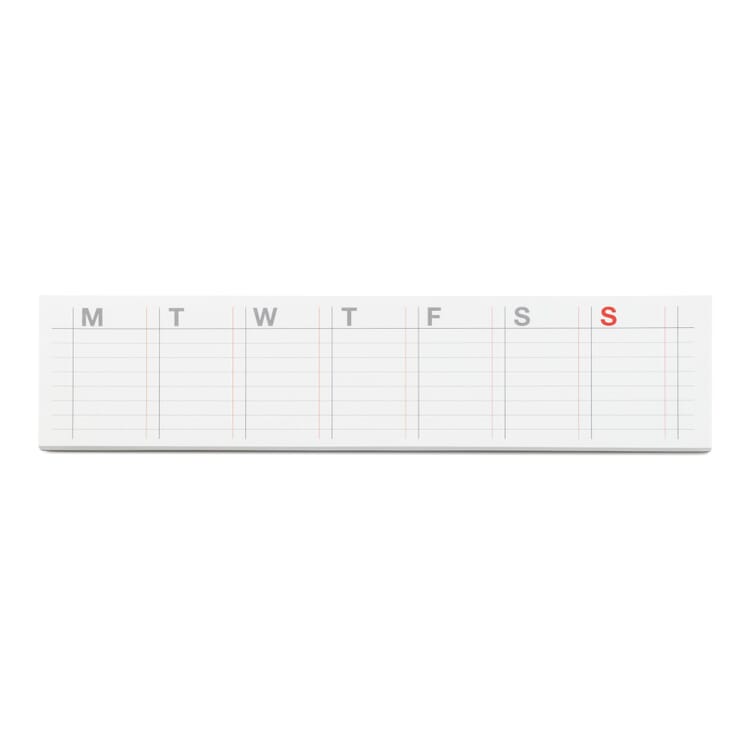 Weekly planner self-adhesive