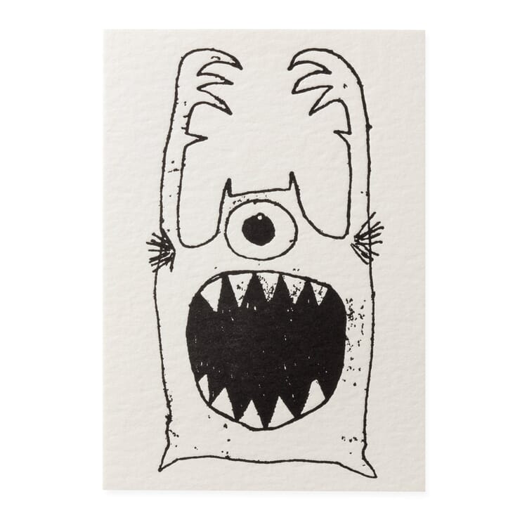 Greeting card letterpress, Monster