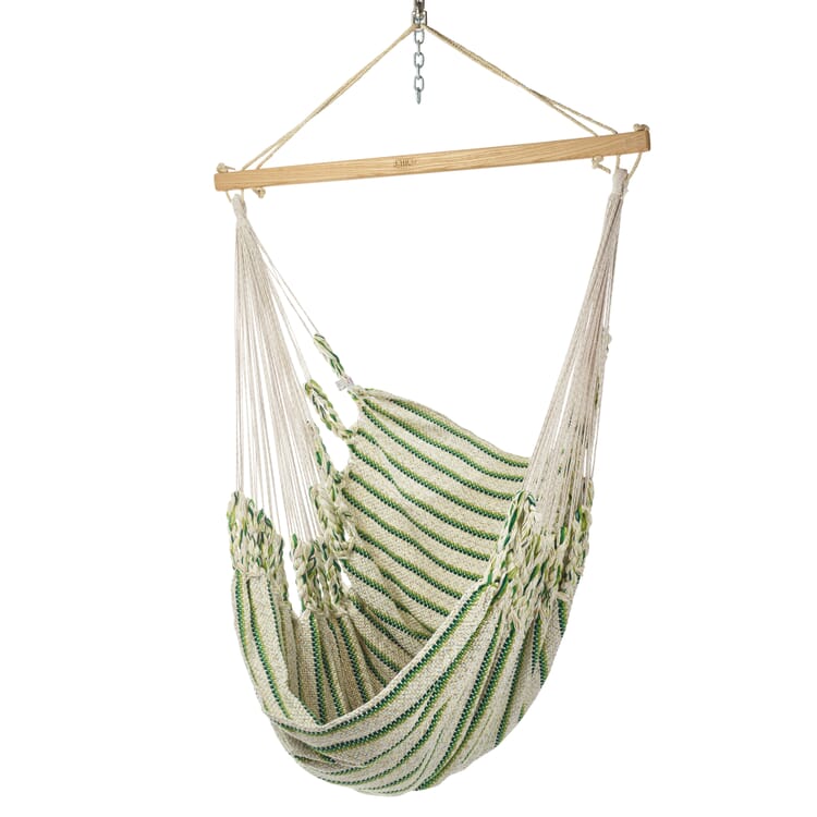 Sedia sospesa in cotone, Beige/verde